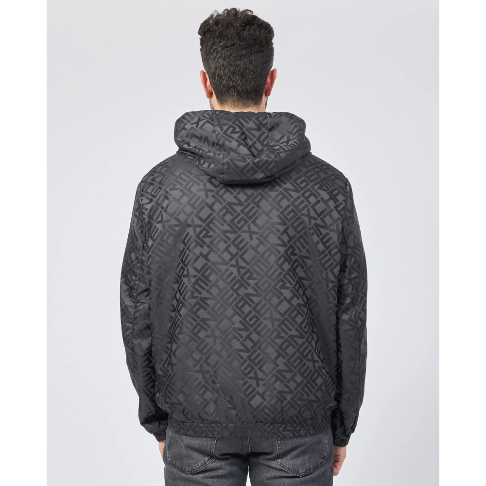 Armani Exchange Zwarte jas met capuchon en volledige rits Black Heren