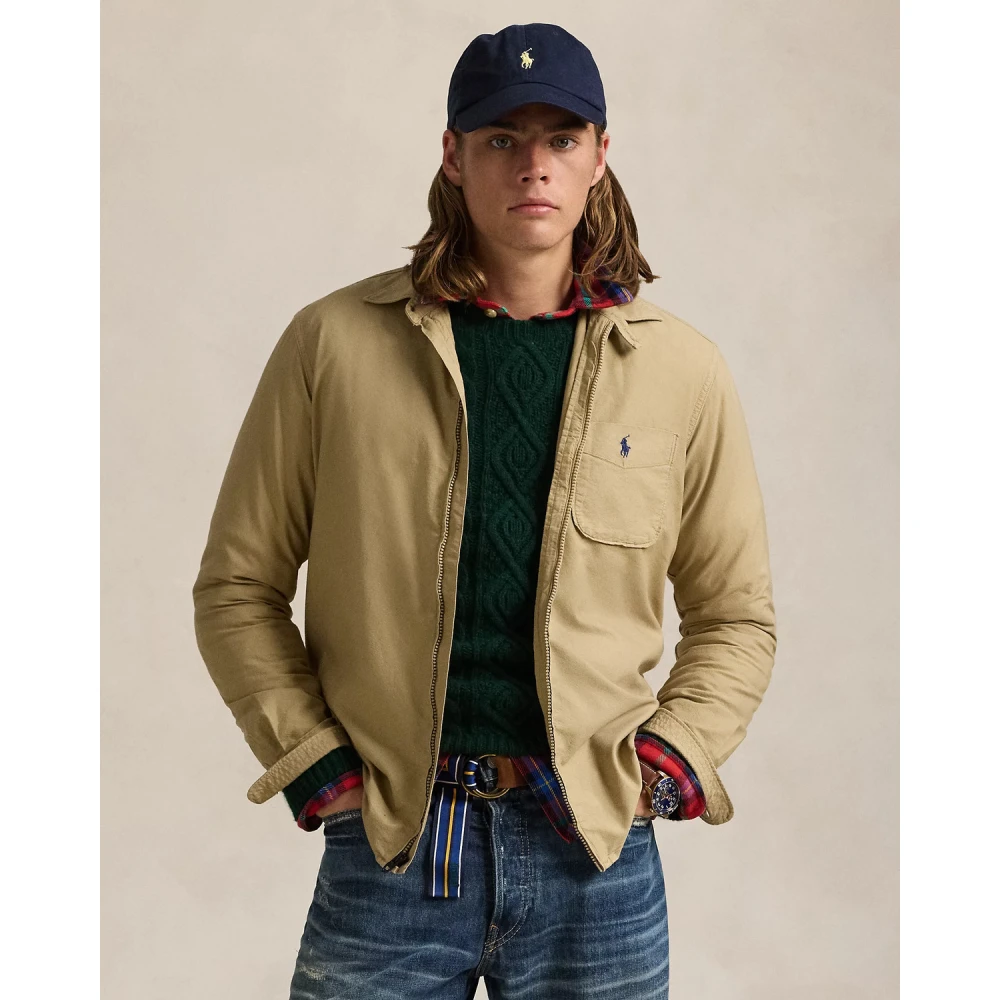 Ralph Lauren Polo overshirt Lichtbruin Brown Heren