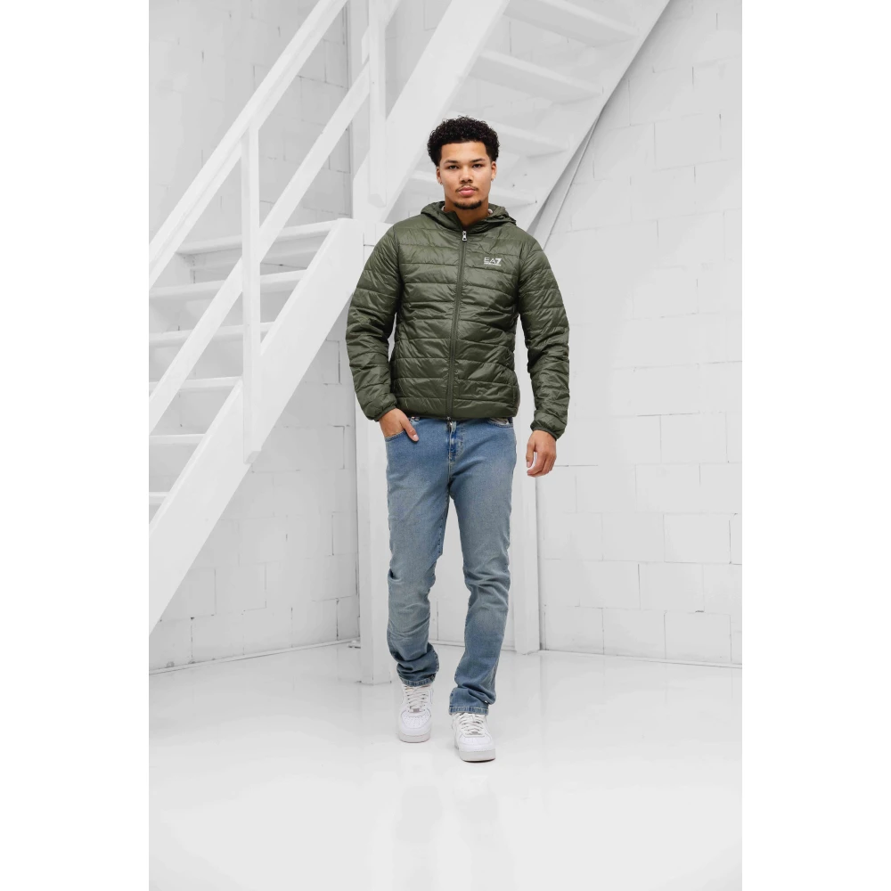 Emporio Armani Groene Herenjas met Capuchon Lente Zomer Collectie Green Heren
