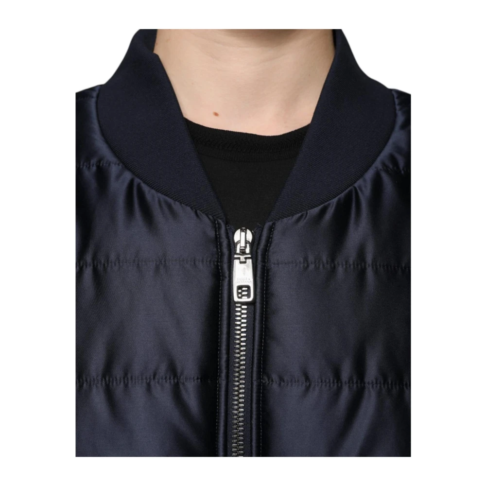 Dolce & Gabbana Blauwe Gewatteerde Bomberjack Blue Heren