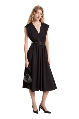 robe-midi-noire-en-popeline