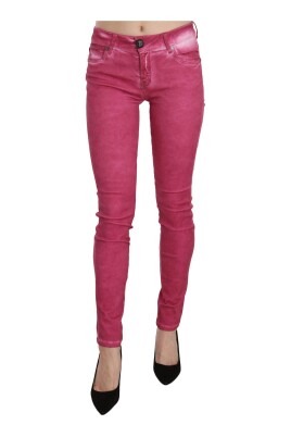 chic-pink-mid-waist-skinny-pants