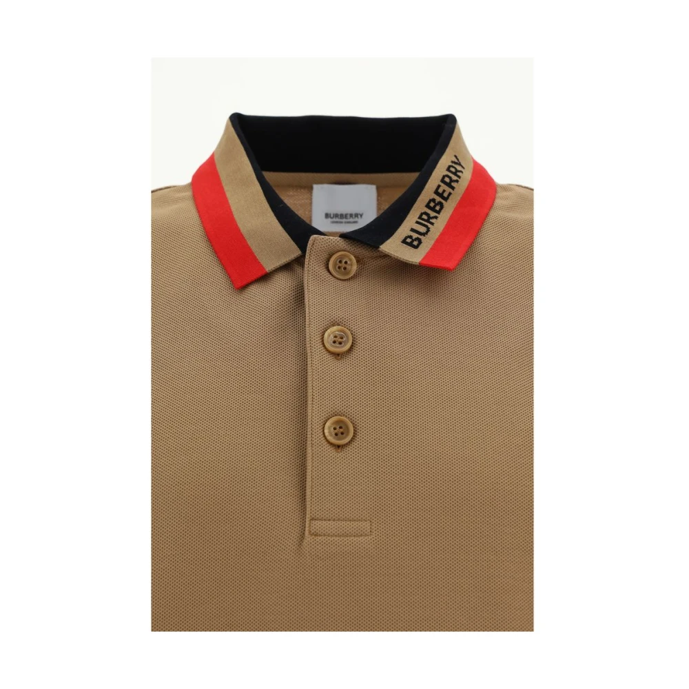 Burberry Katoenen poloshirt met monogram Brown Heren