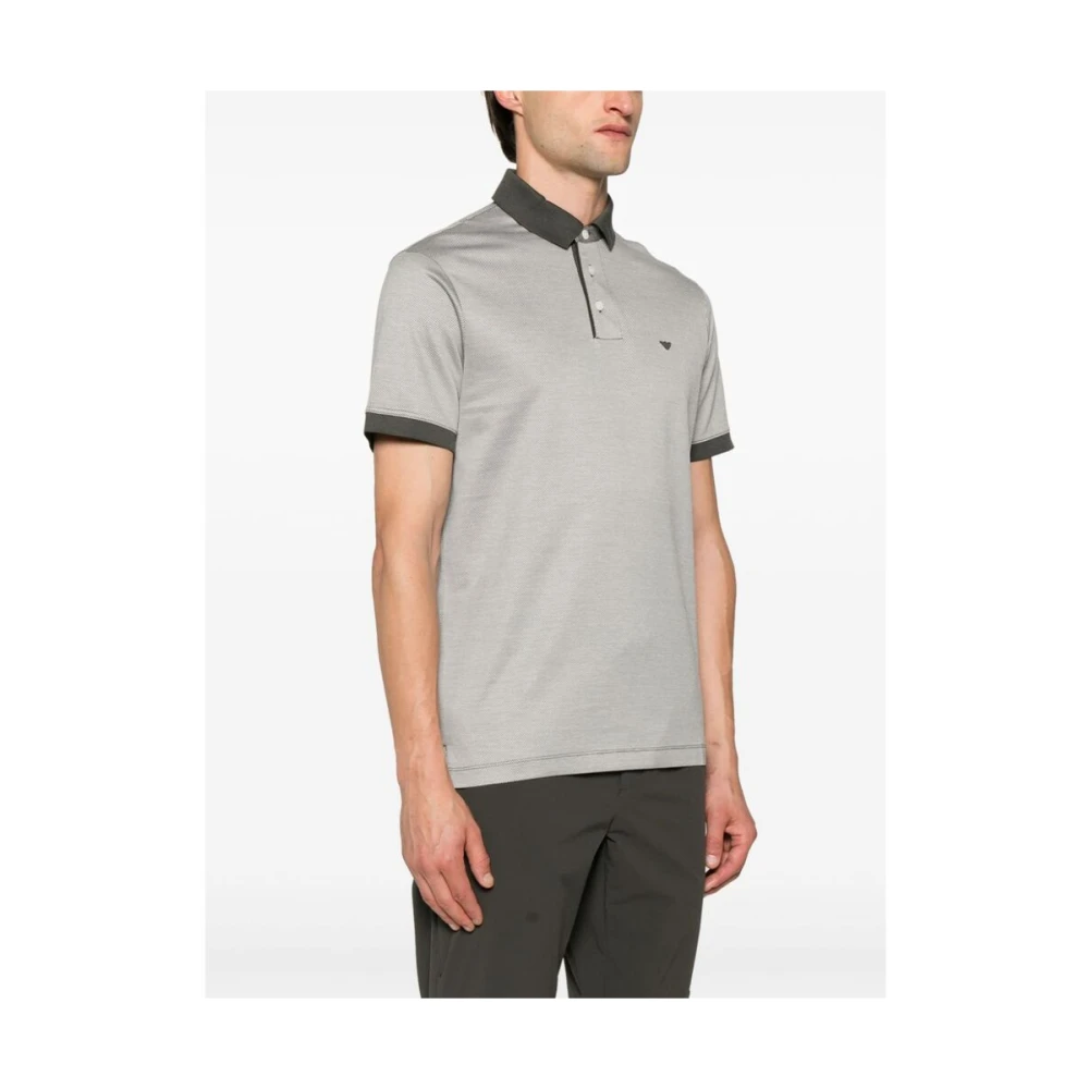 Emporio Armani Groen Gestreept Poloshirt Gray Heren