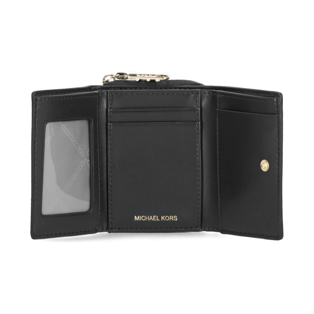 Michael Kors Zwarte Leren Damesportemonnee met Logo Black Dames