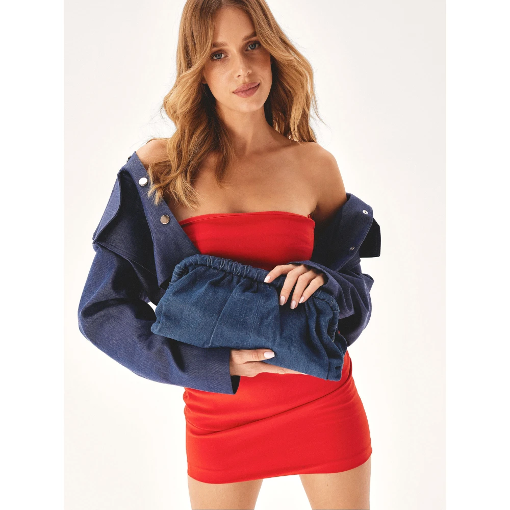 Kazar Grote denim stoffen zak Blue Dames