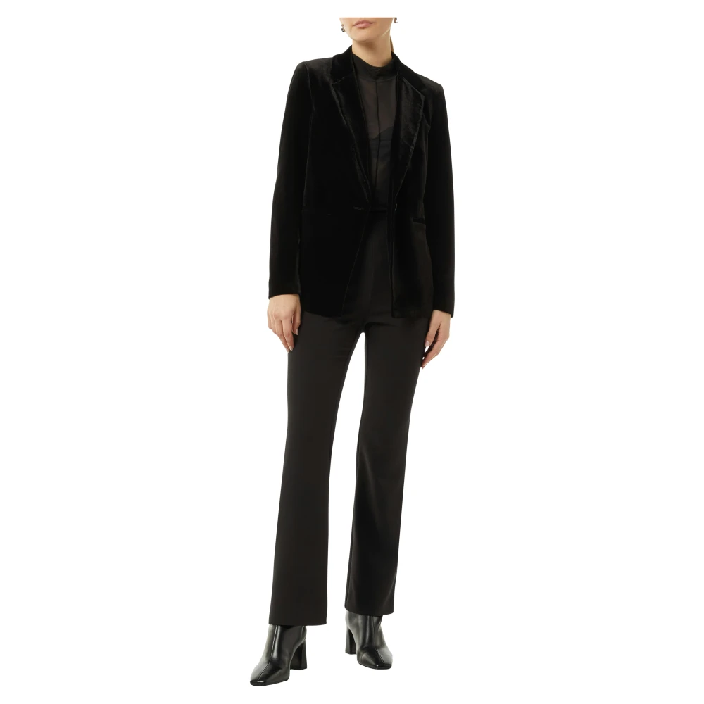 comma Stijlvolle Blazer met Reverskraag Black Dames