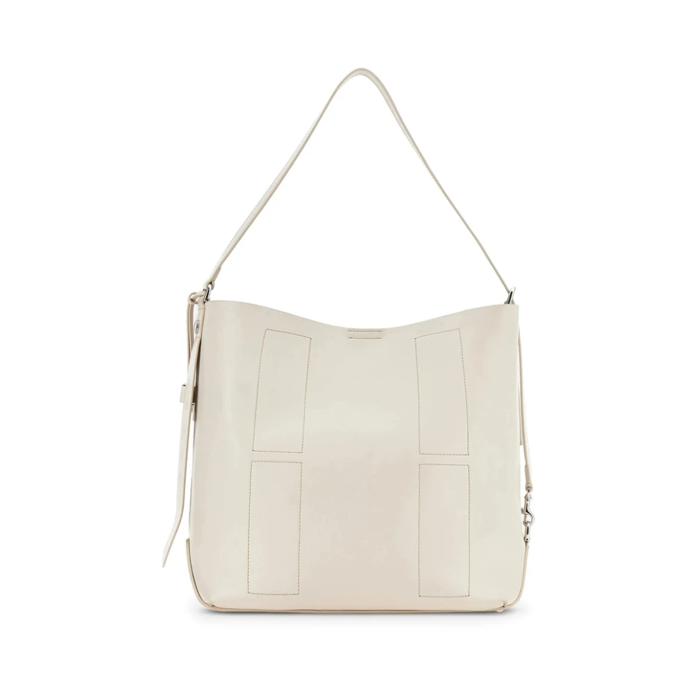 Hogan Witte Leren Schoudertas met Magnetische Sluiting White Dames