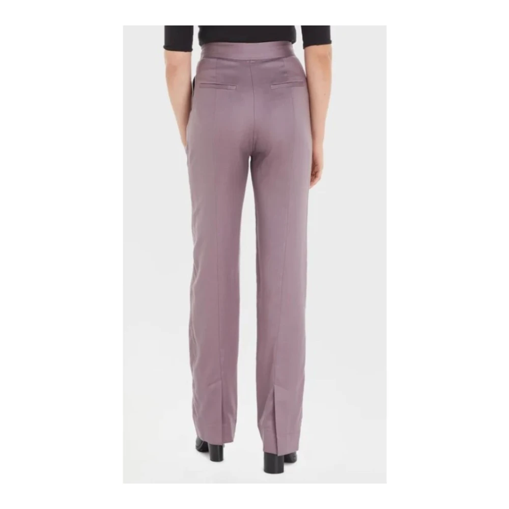 Calvin Klein Tencel Slim Straight Broek Purple Dames