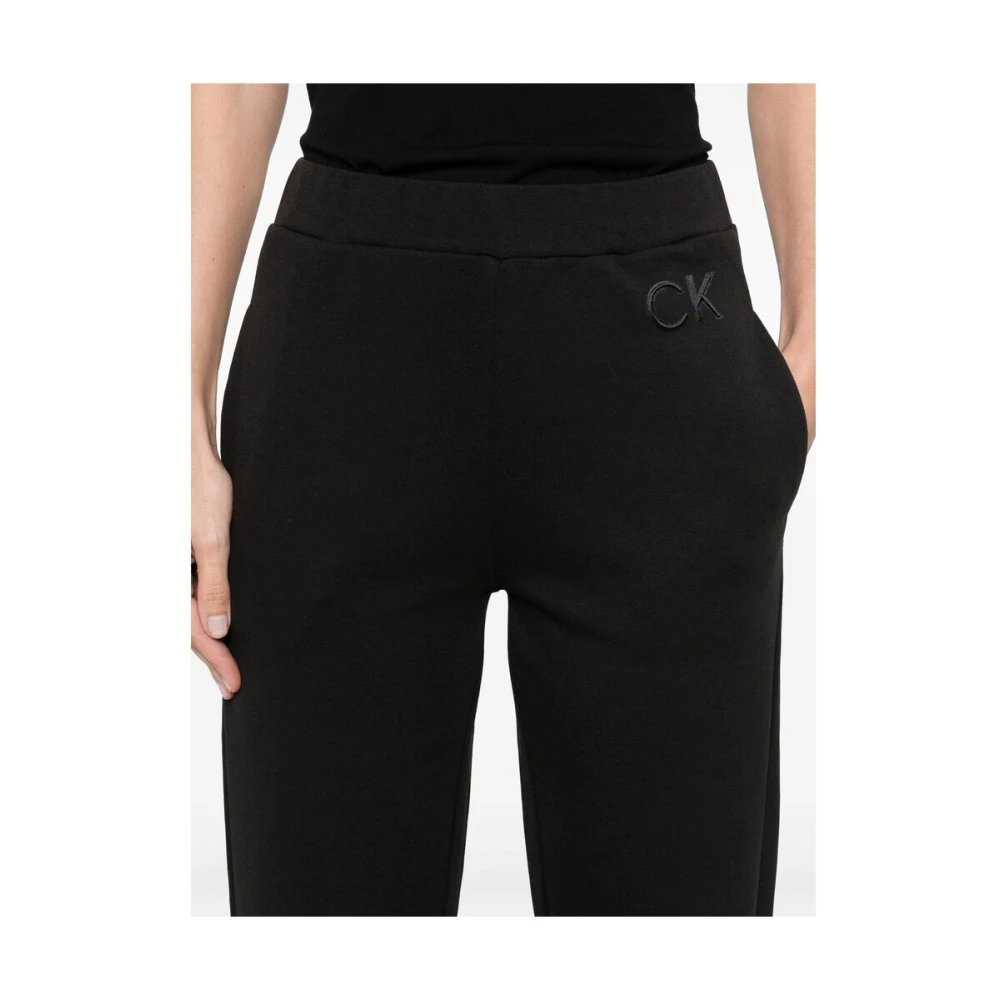Calvin Klein Zwarte elastische tailleband steekzakken Black Dames