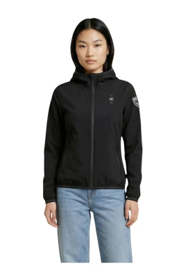 Hooded Turtleneck Zip-Up Blazer