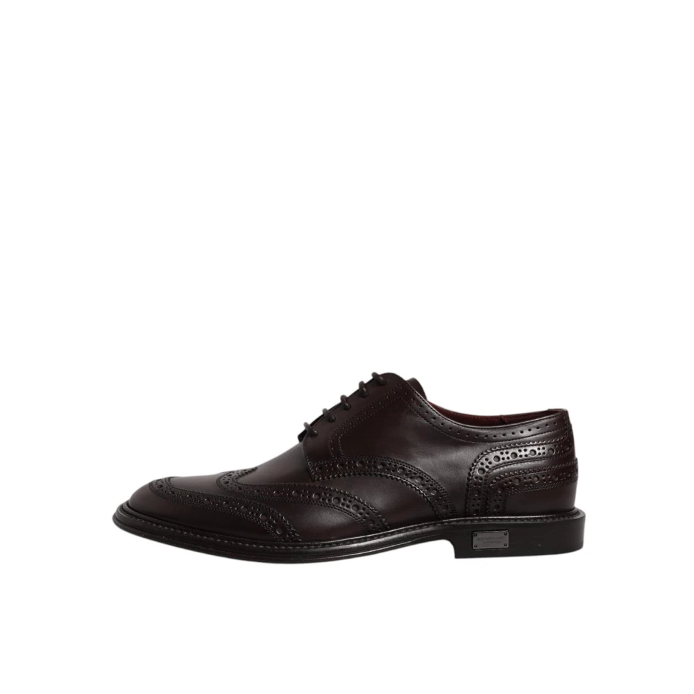 Dolce & Gabbana Men's Brown Leather Wingtip Brogue Shoes - Dress Shoes - 5 Uk- Shoes