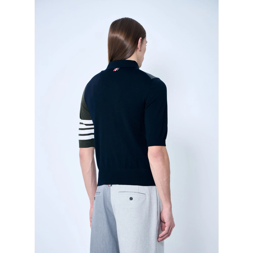 Thom Browne Polo Shirt met Contrastpanelen Multicolor Heren