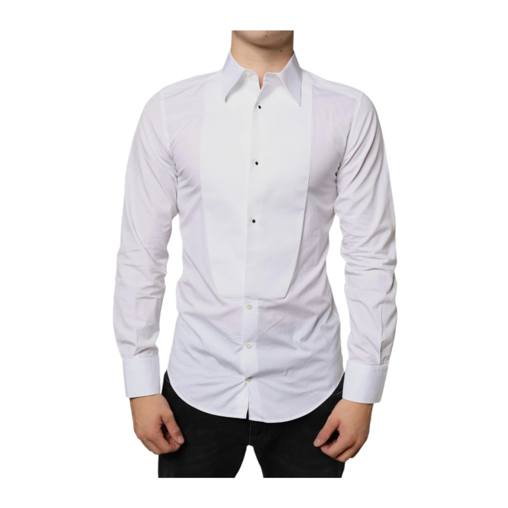 Dolce & Gabbana Men's White Formal Shirts, M, Classic Fit Formal Shirt Long Sleeves