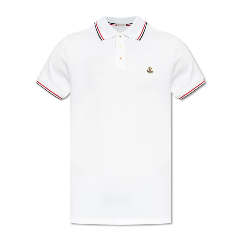 Moncler Men's White Polo With Logo - Polo Shirts - S - Tops