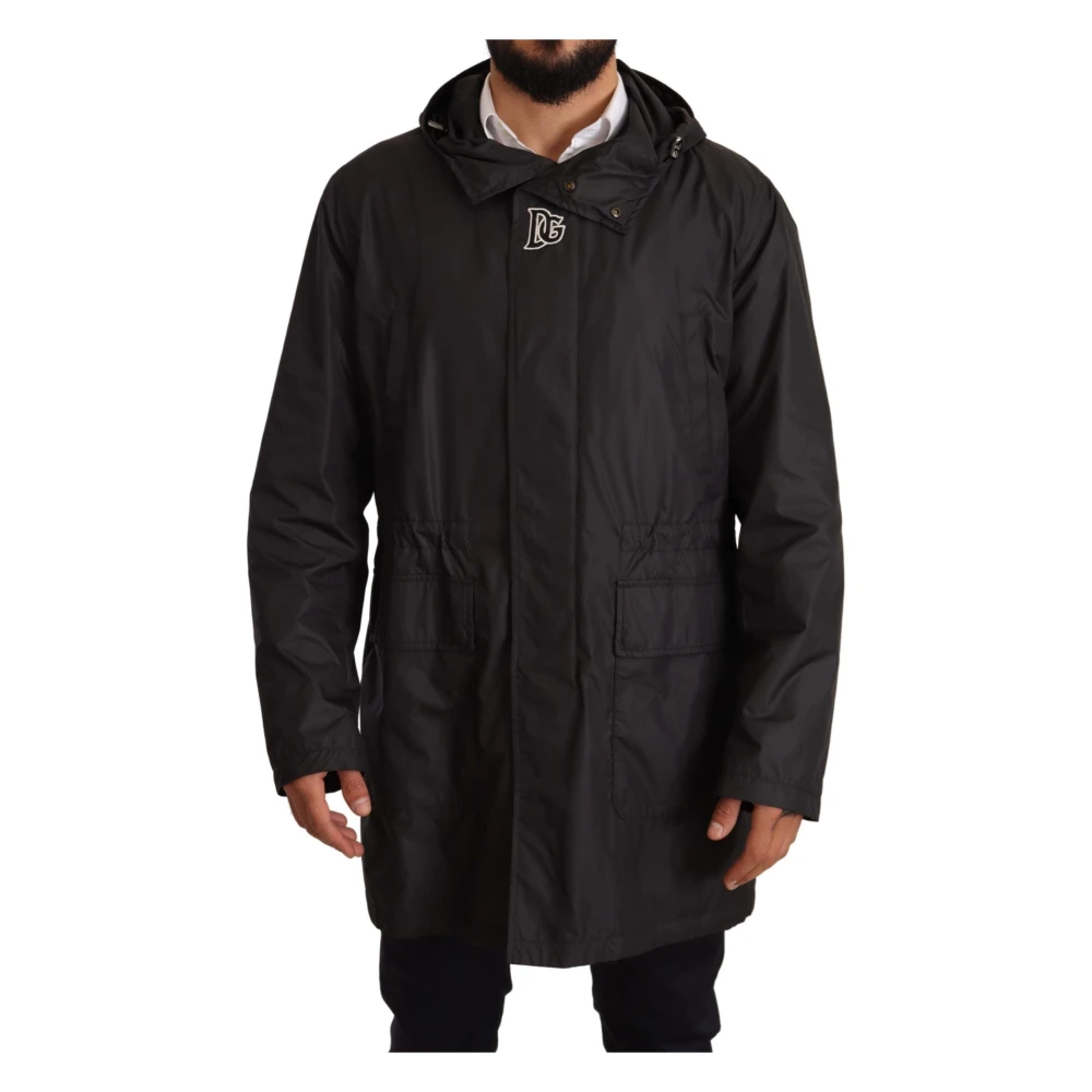 Dolce & Gabbana Men's Black Hooded Trench Coat Jacket - Parkas - Xs - Coats