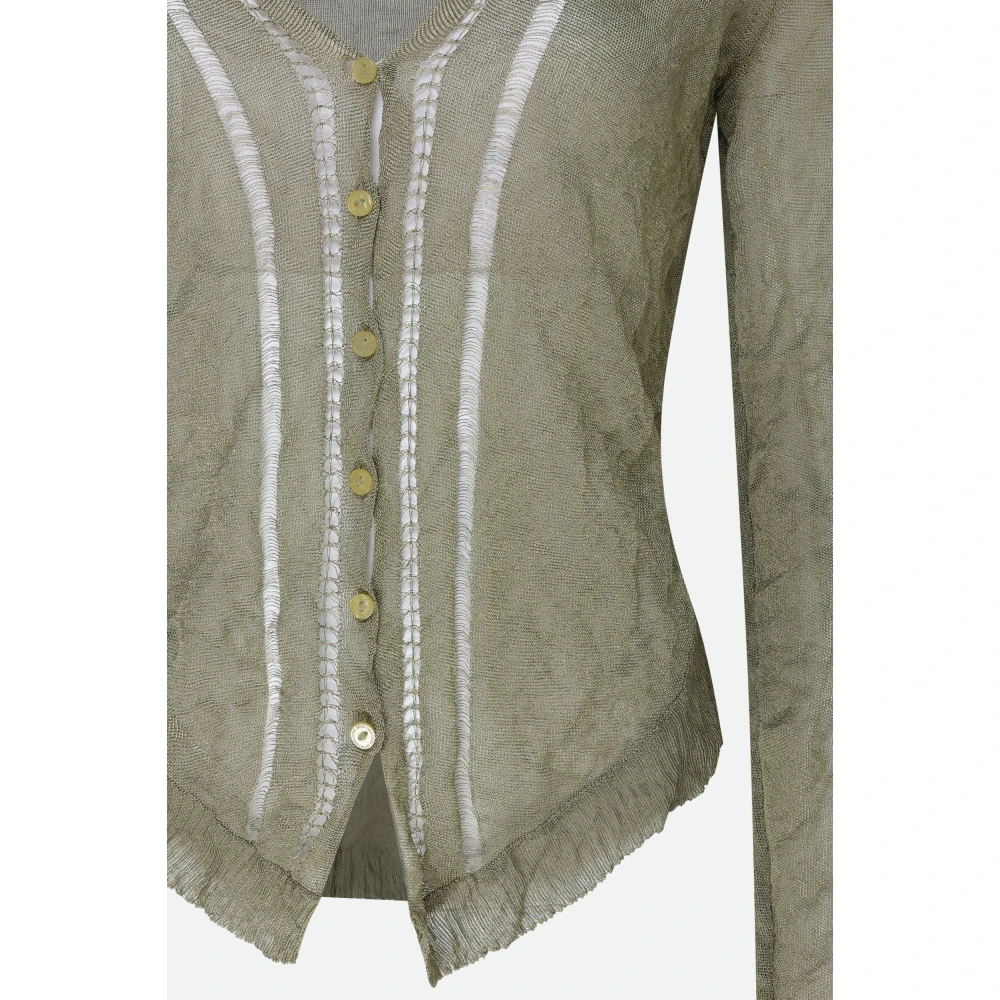SPORTMAX Groene Cardigan met Transparante Details Green Dames