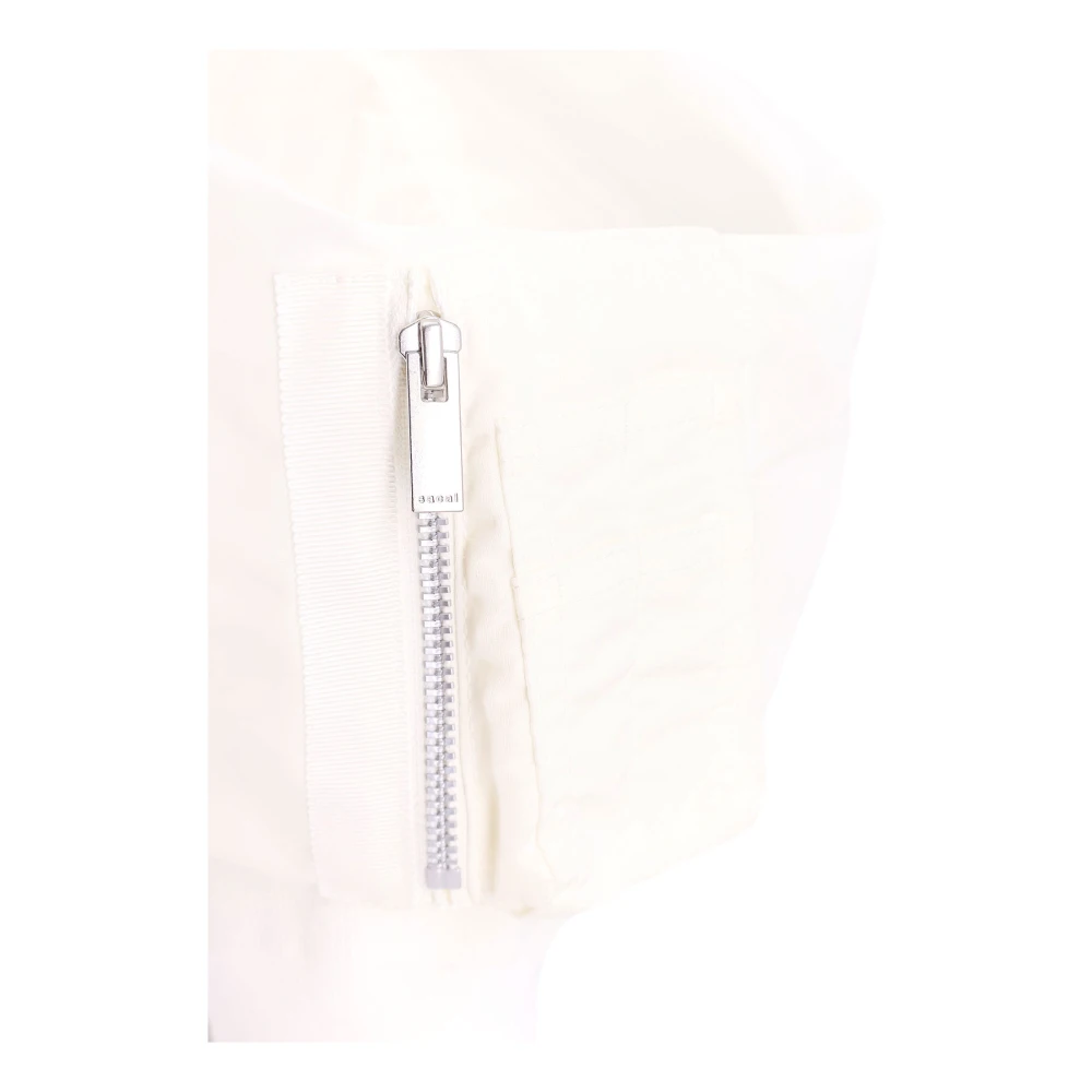 Sacai Katoenen T-shirt met Nylon Korte Mouw White Dames
