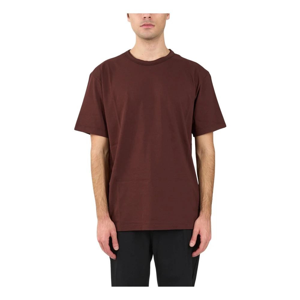 Mauro Grifoni Katoenen T-shirt met Ronde Hals Brown Heren