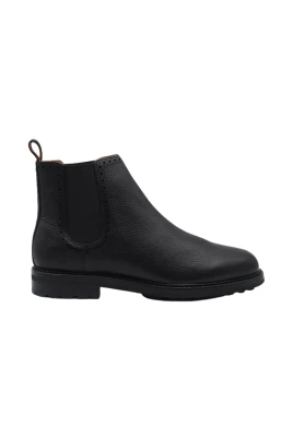 Svarta ankelboots i läder