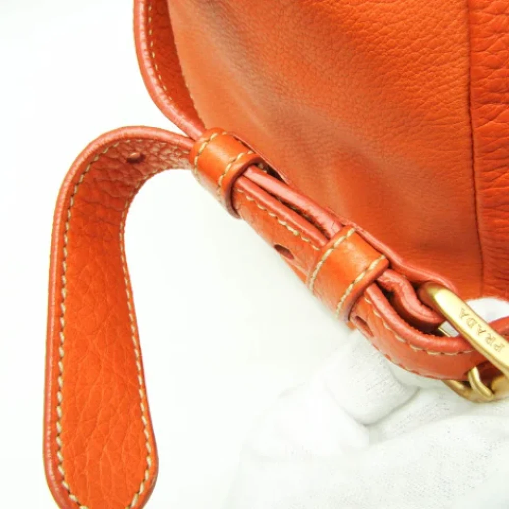Prada Vintage Pre-owned Leather prada-bags Orange Dames