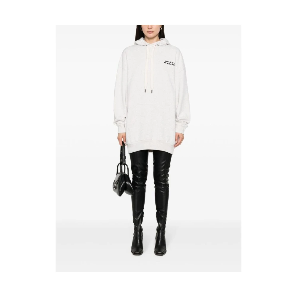 Isabel marant Grijze hoodie met flock-logo White Dames