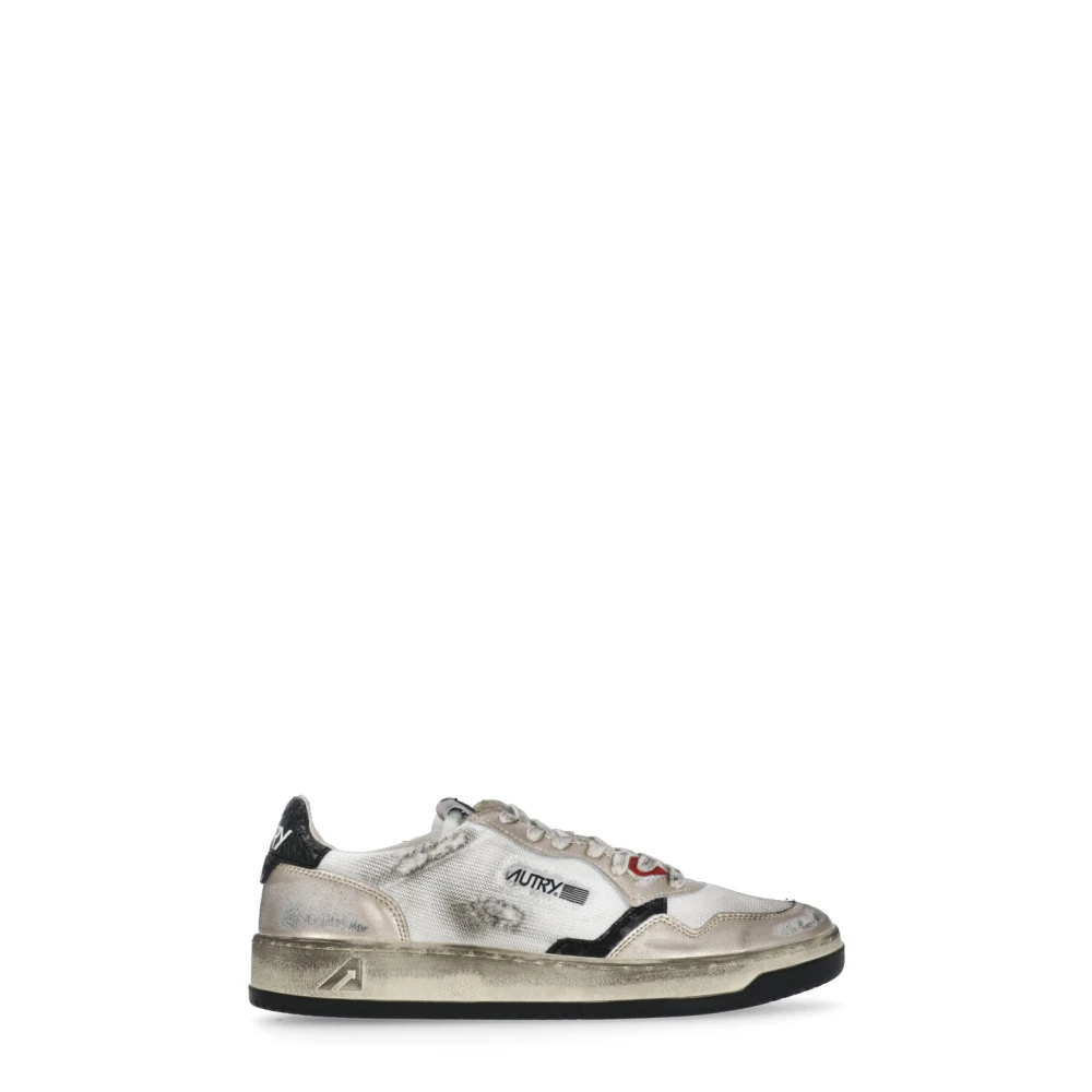 Autry Men's White Sneakers,, Leather Trainers With Gold Details Size 6 Uk