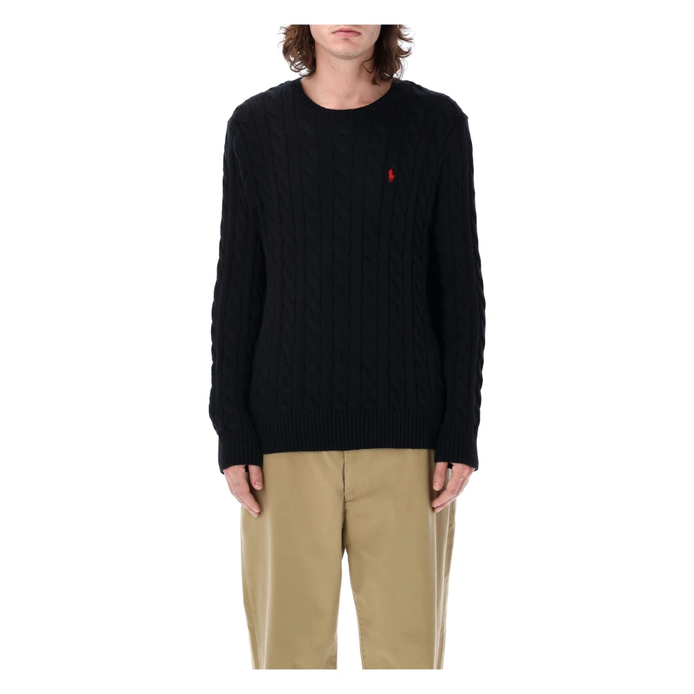 Polo Ralph Lauren Klassieke Cable Gebreide Trui Black Heren