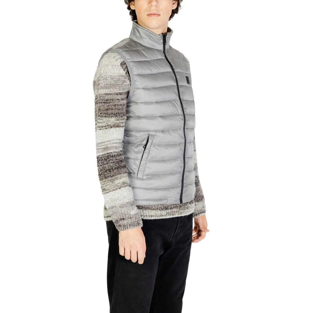 Gianni Lupo Grijze polyamide jas voor heren Gray Heren