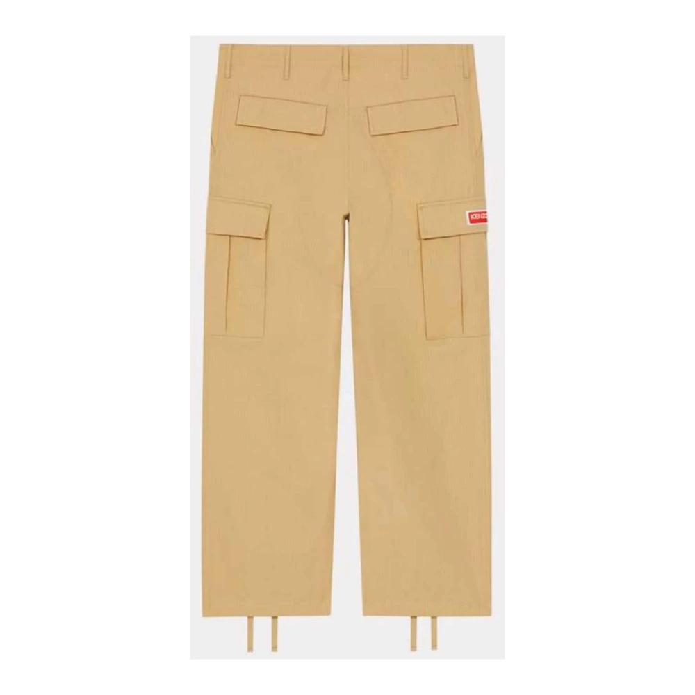 Kenzo Camel Cargo Broek Vintage Stijl Brown Heren