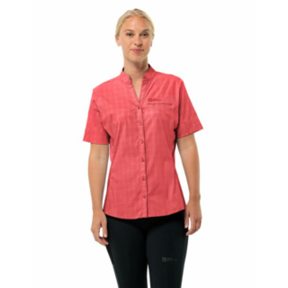 Jack Wolfskin Norbo Korte Mouw Shirt Vrouwen Pink Dames