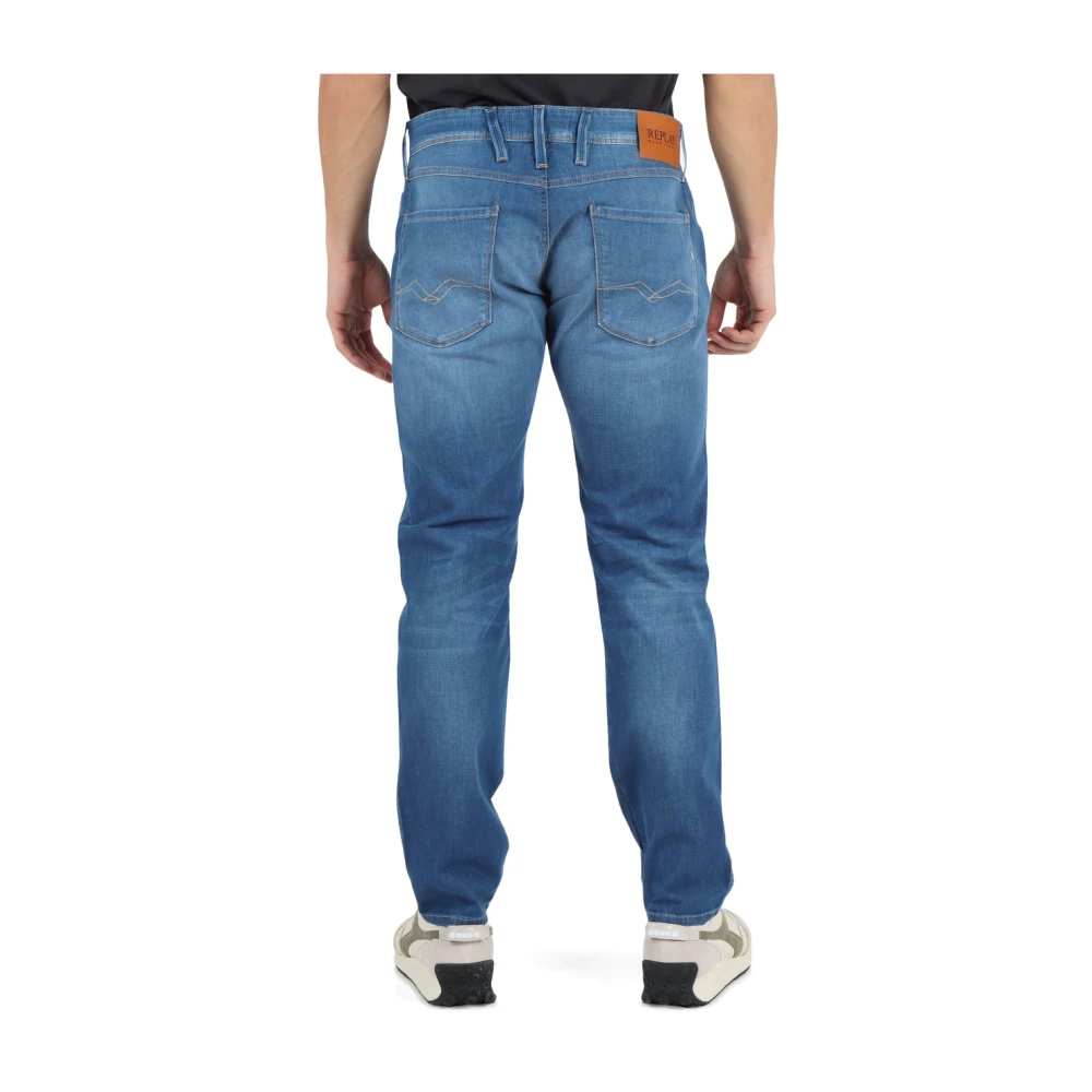 Replay Faded Slim-Fit Jeans Blue Heren