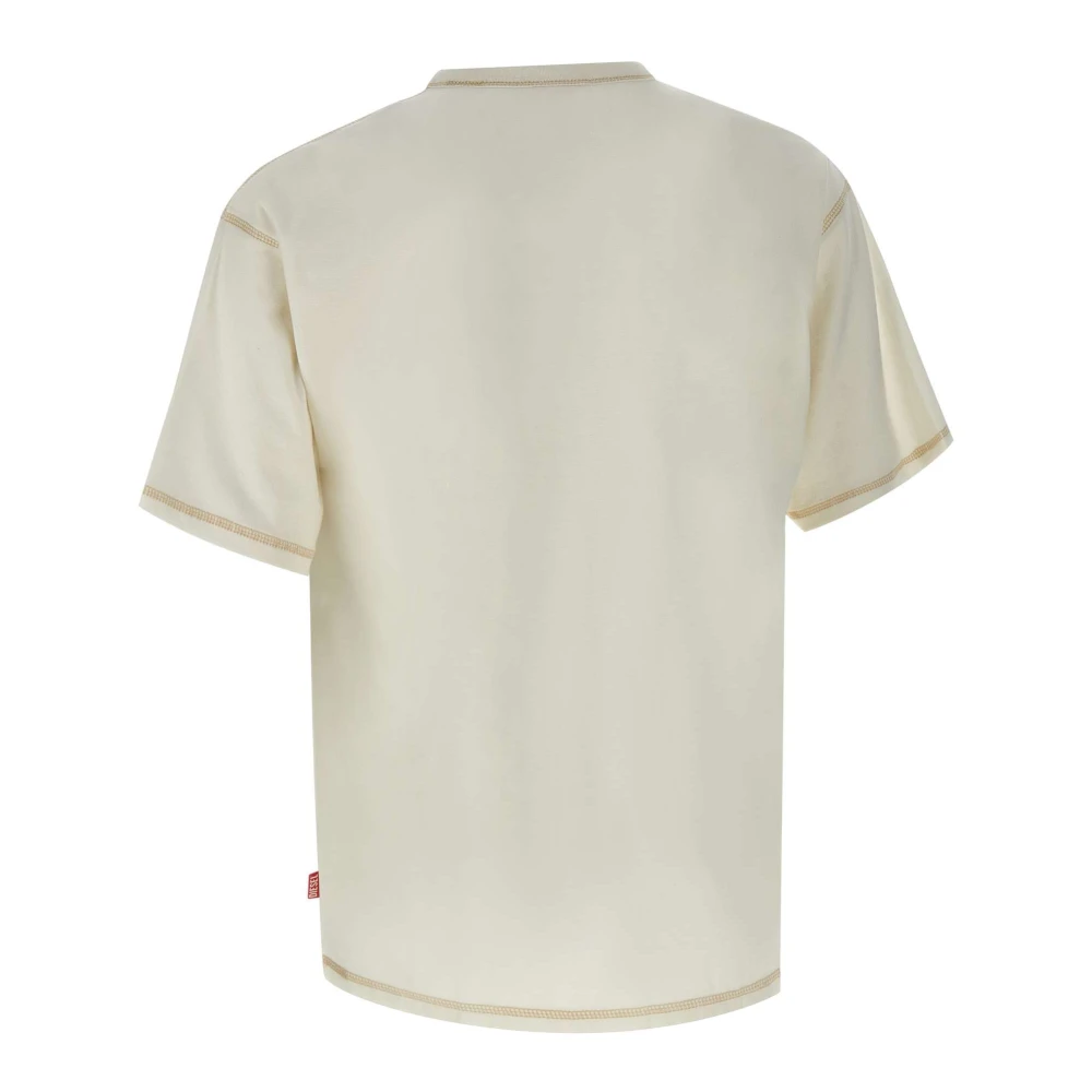 Diesel Katoenen T-shirt met logofransen White Heren
