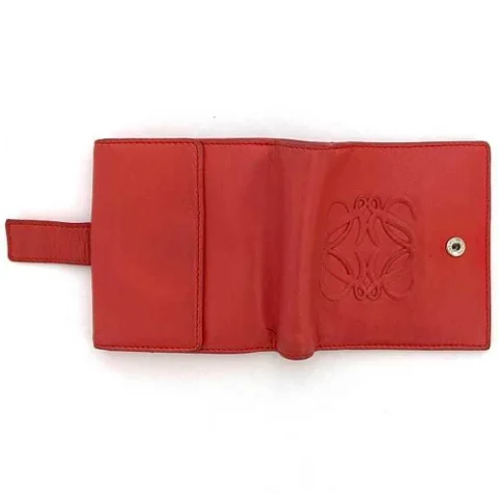 Loewe Pre-owned Leather wallets Red Dames