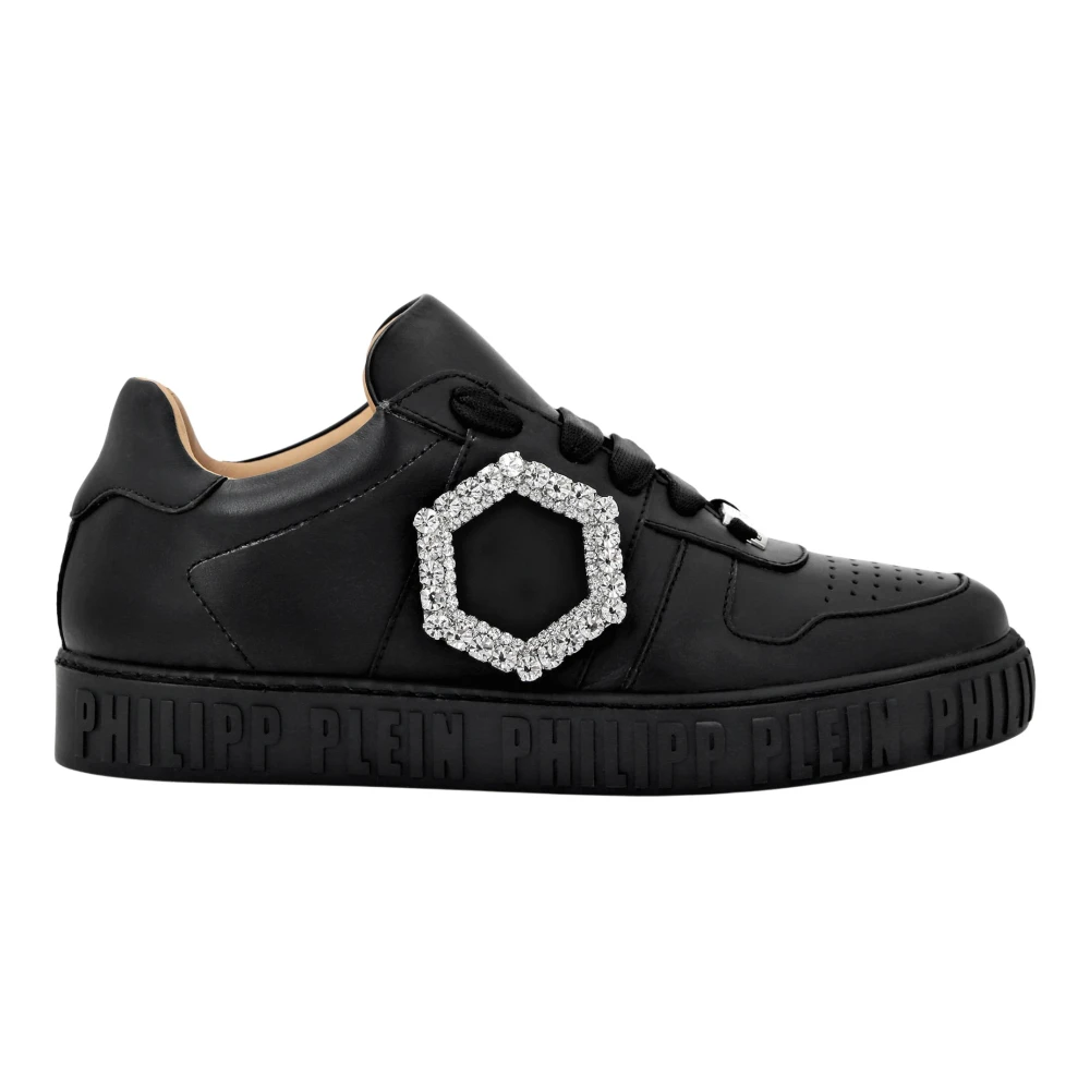 Philipp Plein Leren Lo-Top Sneakers Dames Schoenen Zwart