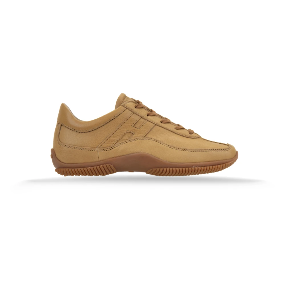 Hogan Leren Vetersneakers voor Vrouwen Dames Schoenen Bruin