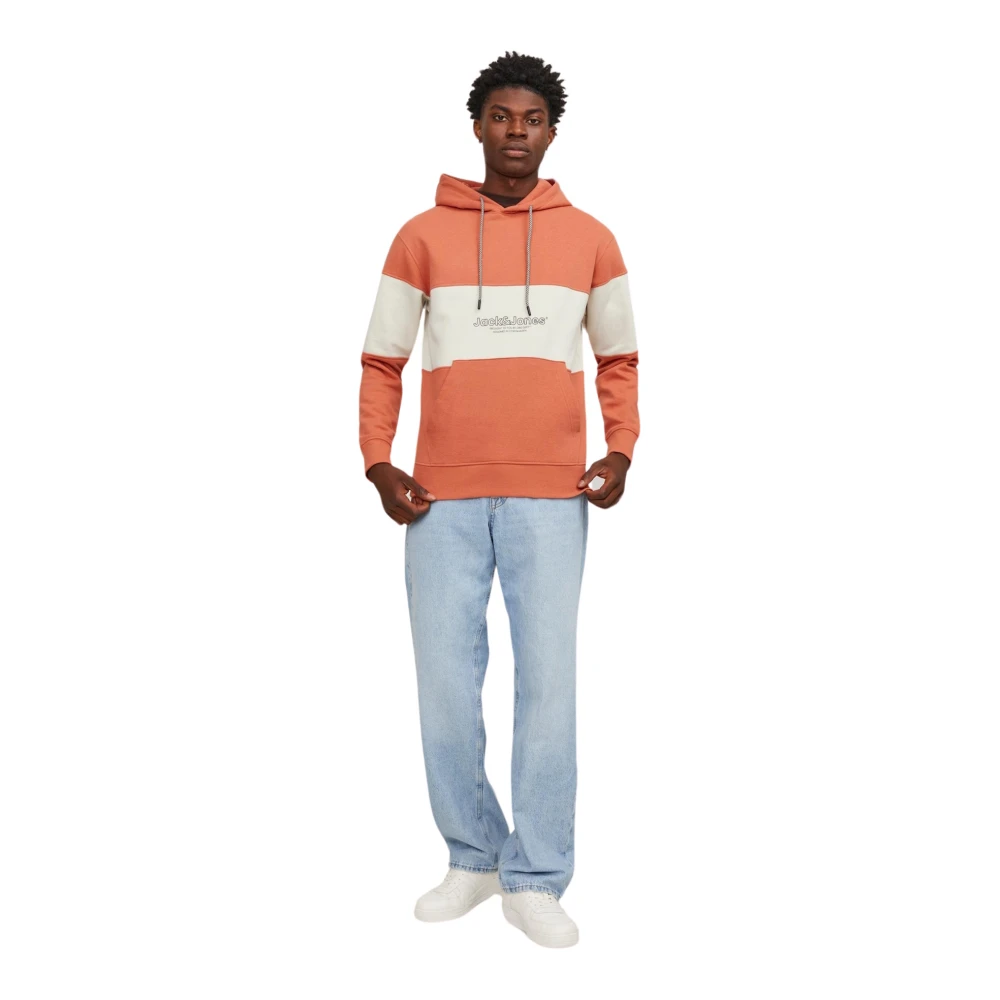 jack & jones Colorblock Hoodie Sweatshirt Orange Heren