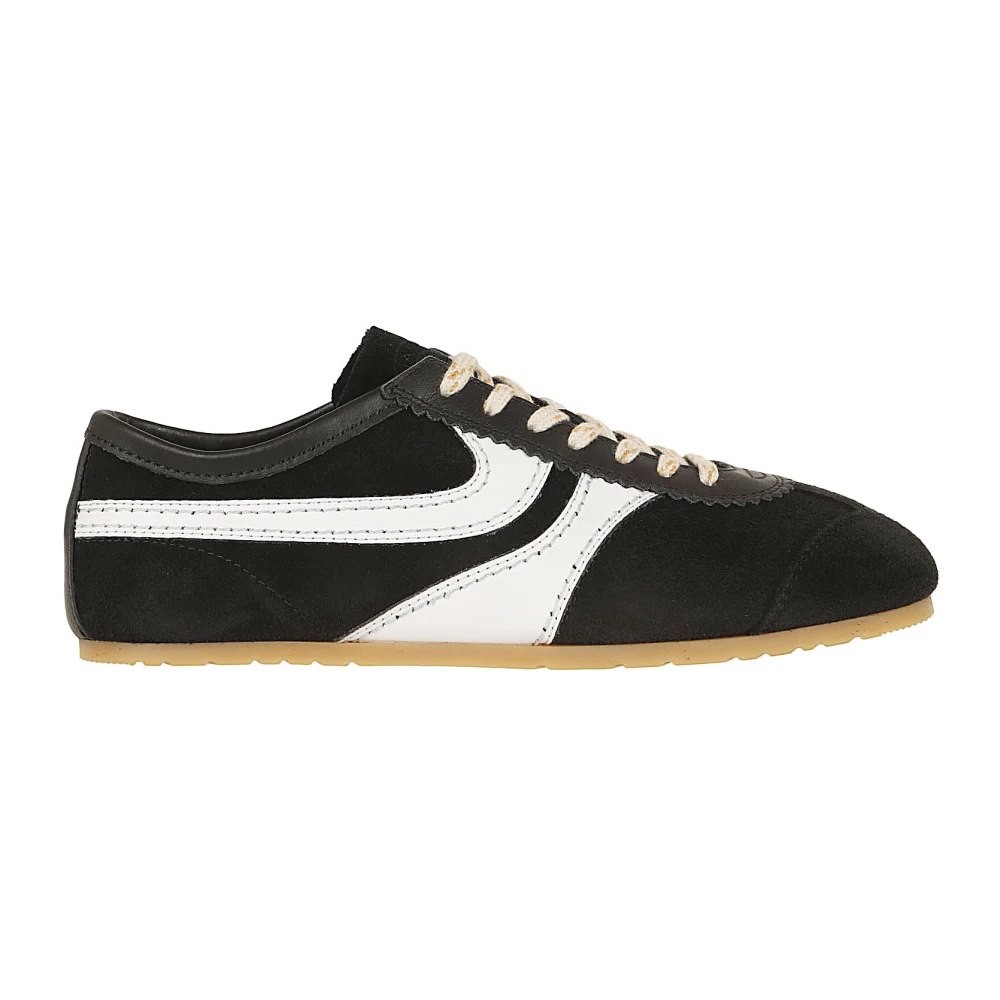 Dries Van Noten Women's Black Sneakers, 7 Uk, Suede And Leather Trainers