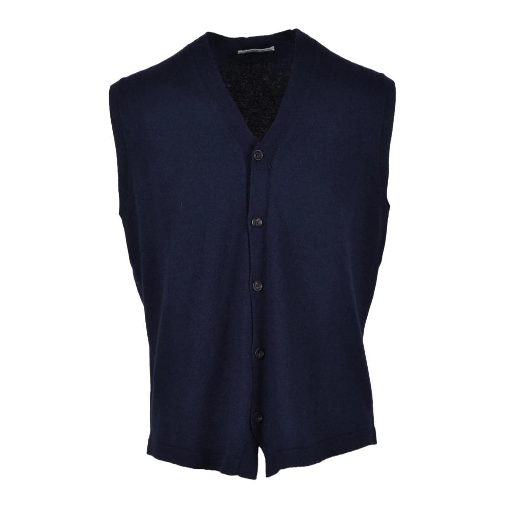 Kangra Merino Wol Gebreid Vest Blue Heren