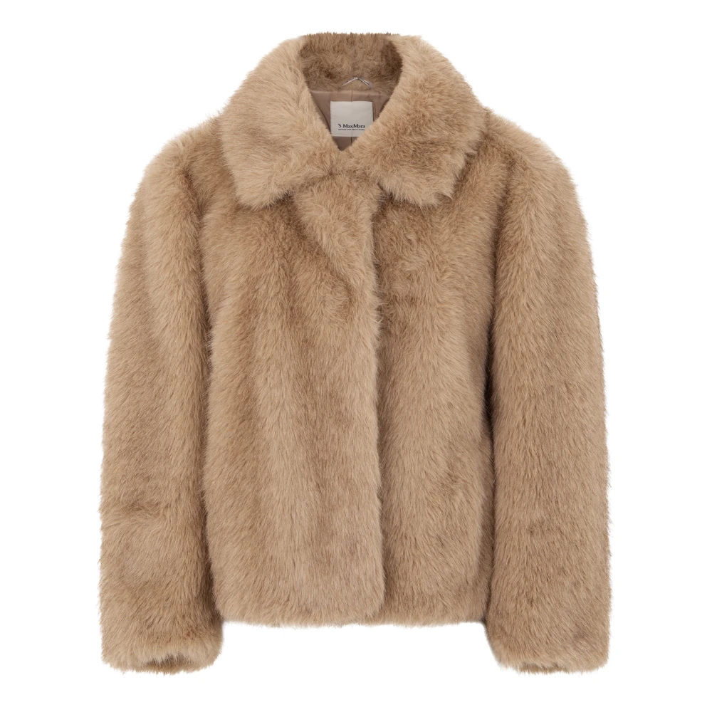 Max Mara Synthetic Fur Coat - Female - Faux Fur & Shearling Jackets - Beige - Xs - Jackets