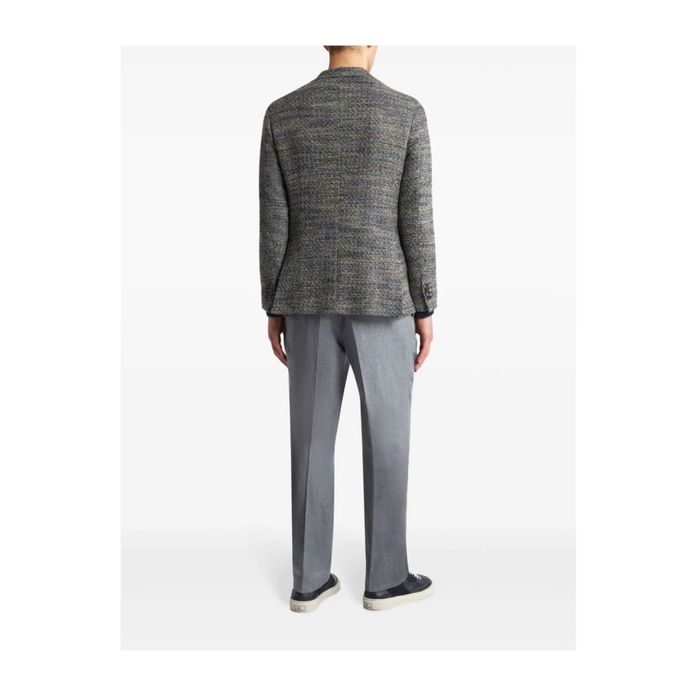 ETRO Navy Blauw Wollen Blazer Buitenkleding Blue Heren