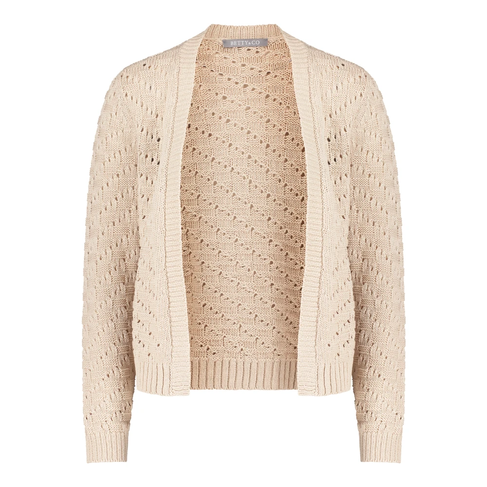 Betty & Co Casual Open-Front Cardigan Beige Dames