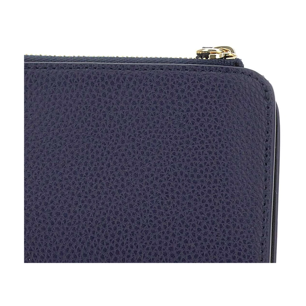 Emporio Armani Vegan Leren Portemonnee met Meerdere Compartimenten Blue Dames