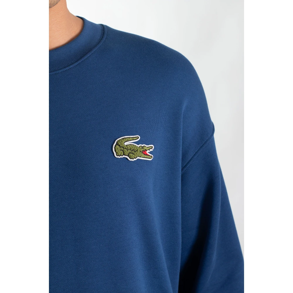 Lacoste Gezellige Fleece Sweatshirt in HBM Blue Heren