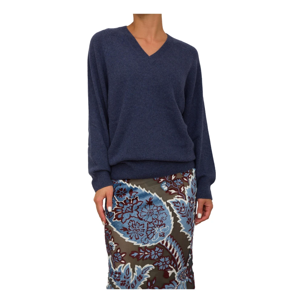 ETRO Blauwe Gebreide Tops voor Vrouwen Blue Dames