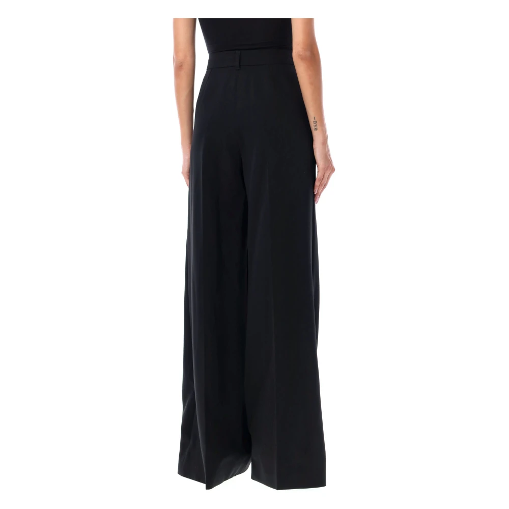 Stella Mccartney Zwarte Flared High-Waisted Wijde Pijp Broek Black Dames
