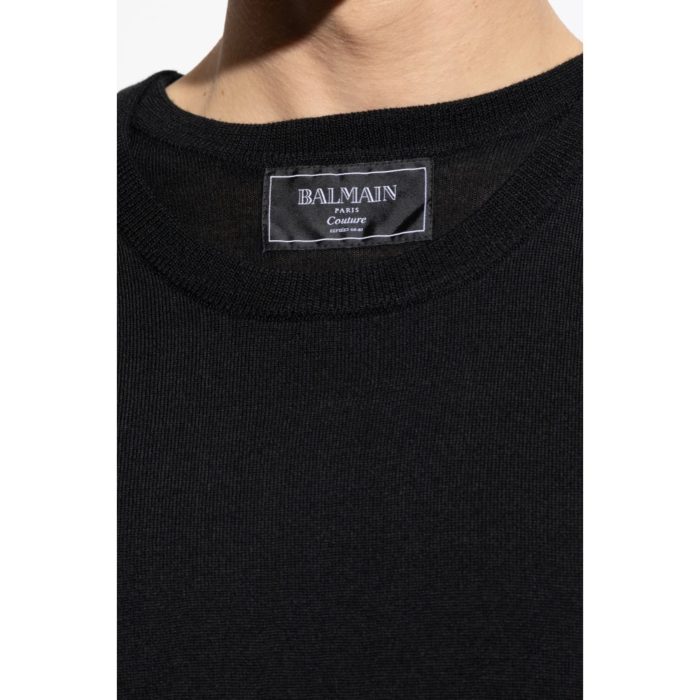 Balmain Wollen trui Black Heren