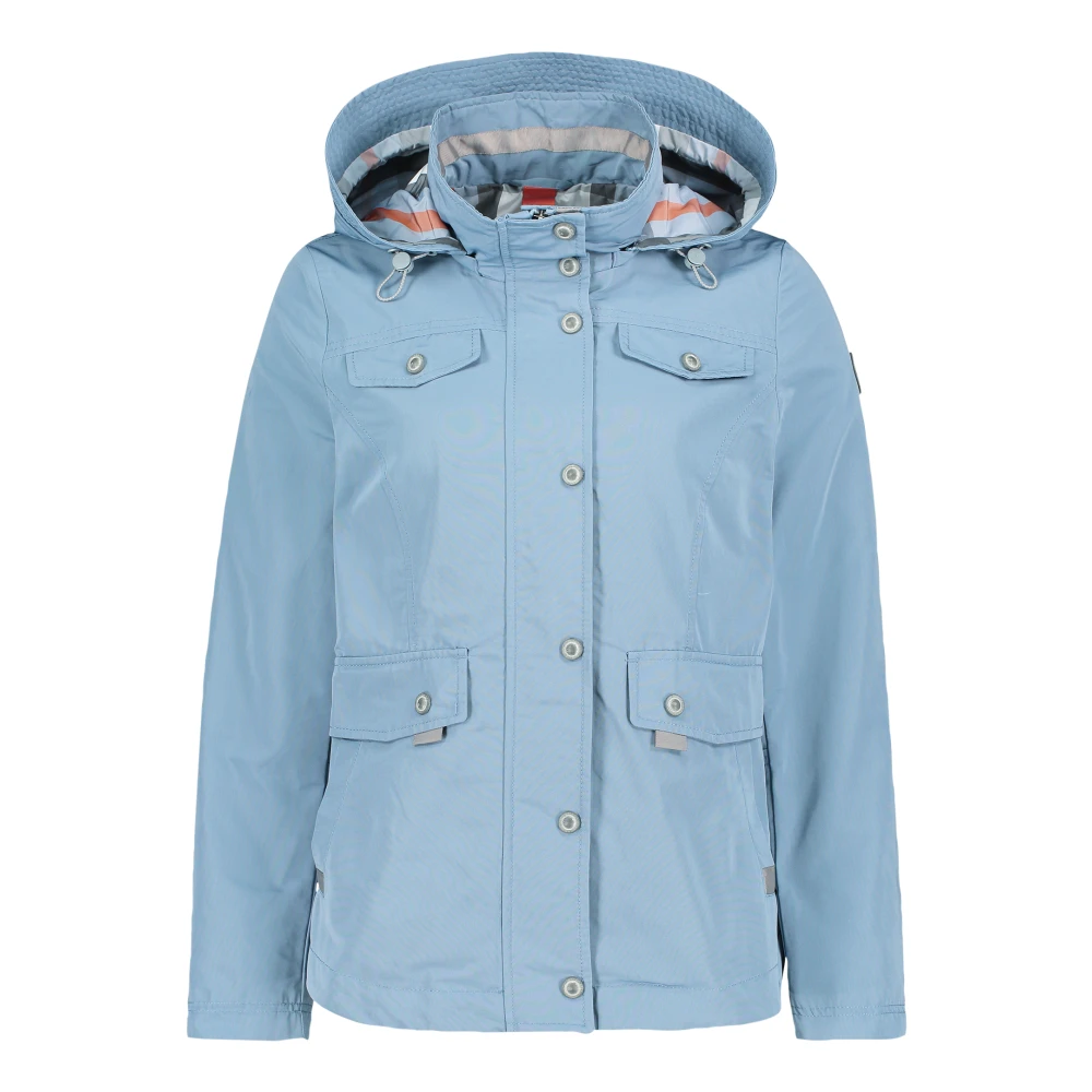 Gil Bret Zomerjas met capuchon en ruitdetails Blue Dames