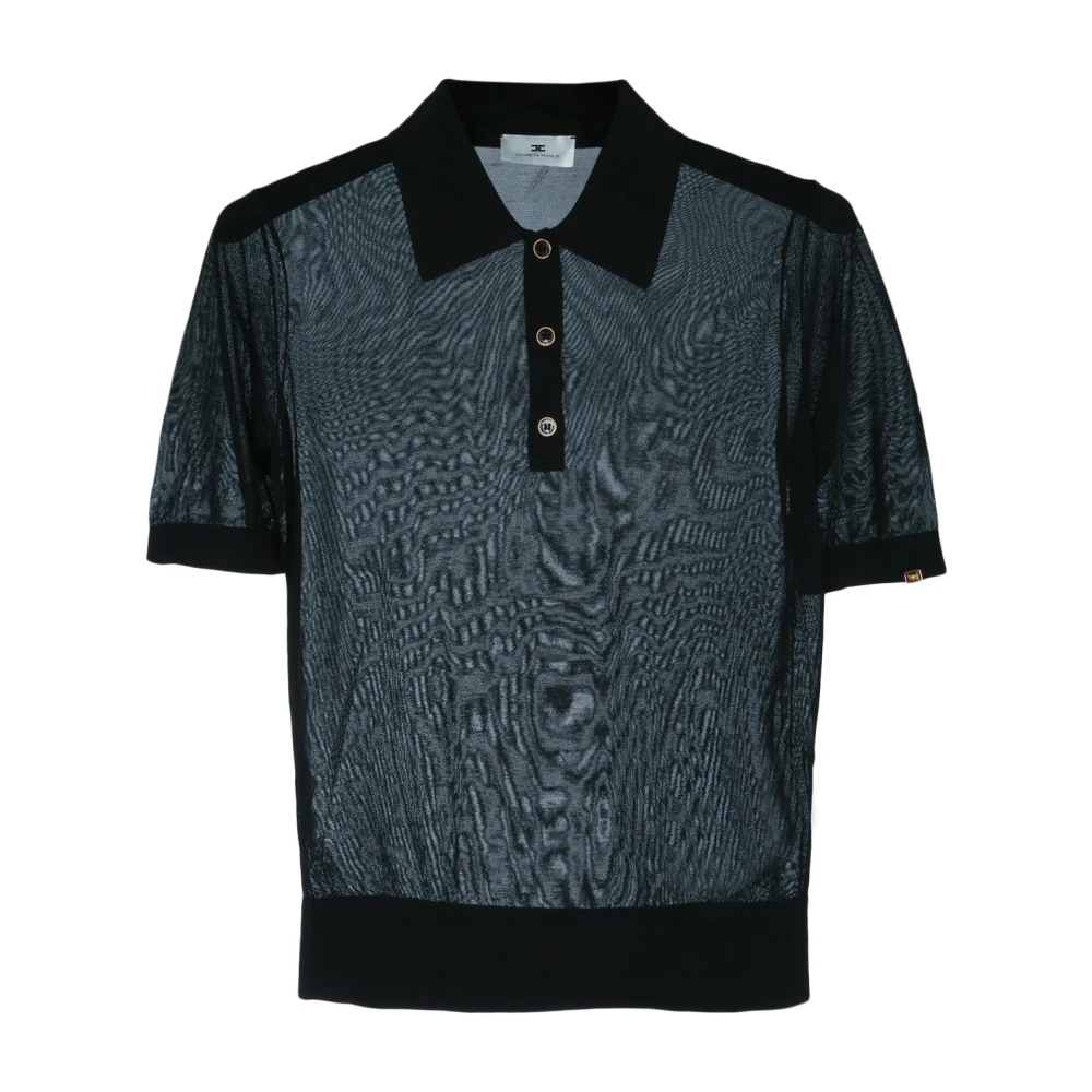 Elisabetta Franchi Black Polo Shirts, Female, Xs, Polo Shirt With Bra
