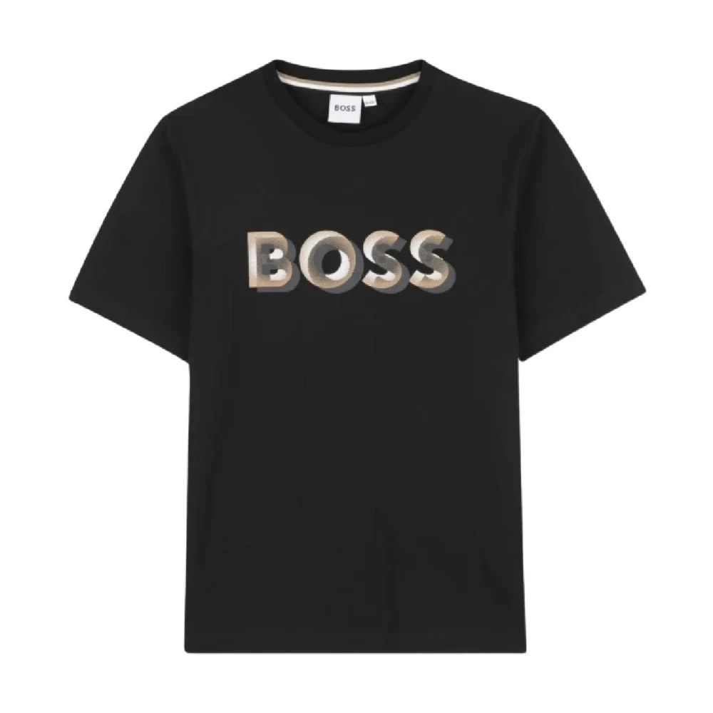 Hugo Boys Black Kids Short Sleeve T-Shirts, 16 Y, Short Sleeve T-Shirt